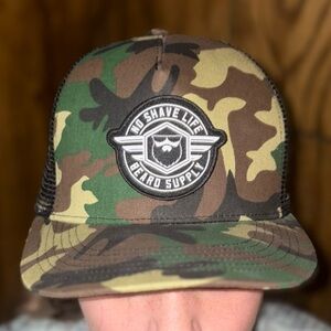 Camouflage No Shave Life Beard Supply Trucker Snapback Hat NWOT